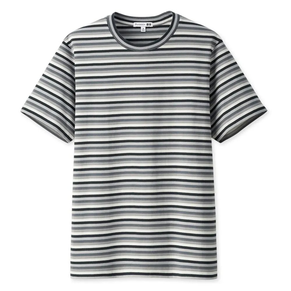 Uniqlo x JW Anderson Striped T Shirt Crew Neck Grey Black Stripe S - Picture 9 of 9